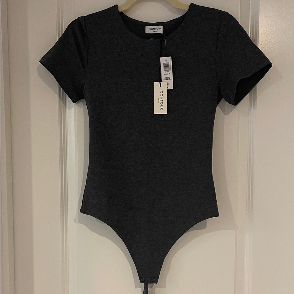 Aritzia Contour Heather Charcoal Bodysuit Soze Medium NWT